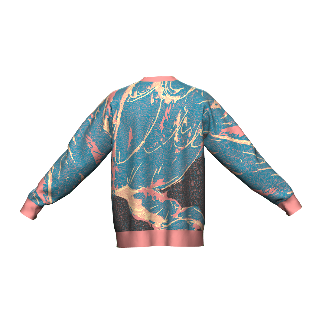 Unisex Jacquard Crewneck Knitted Sweater Relaxed Fit - JUX