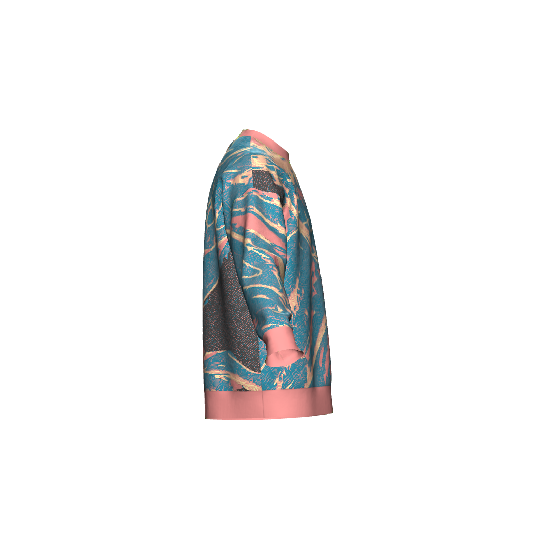 Unisex Jacquard Crewneck Knitted Sweater Relaxed Fit - JUX