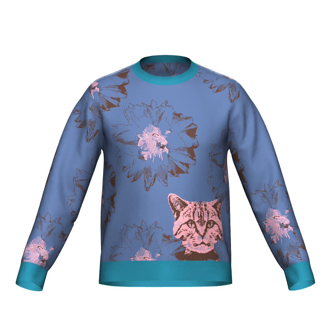Unisex Jacquard Crewneck Knitted Sweater Classic Fit - JUX