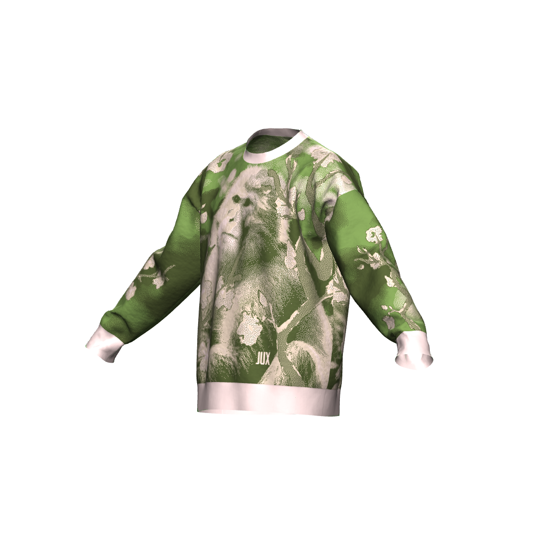 Unisex Jacquard Crewneck Knitted Sweater Relaxed Fit - JUX