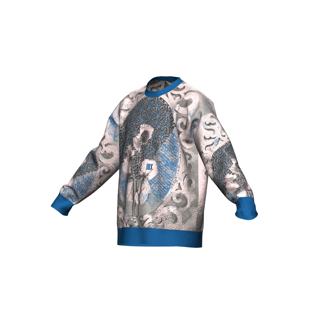 Unisex Jacquard Crewneck Knitted Sweater Relaxed Fit - JUX