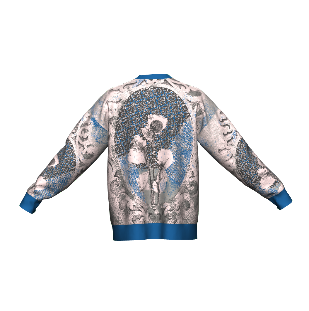 Unisex Jacquard Crewneck Knitted Sweater Relaxed Fit - JUX
