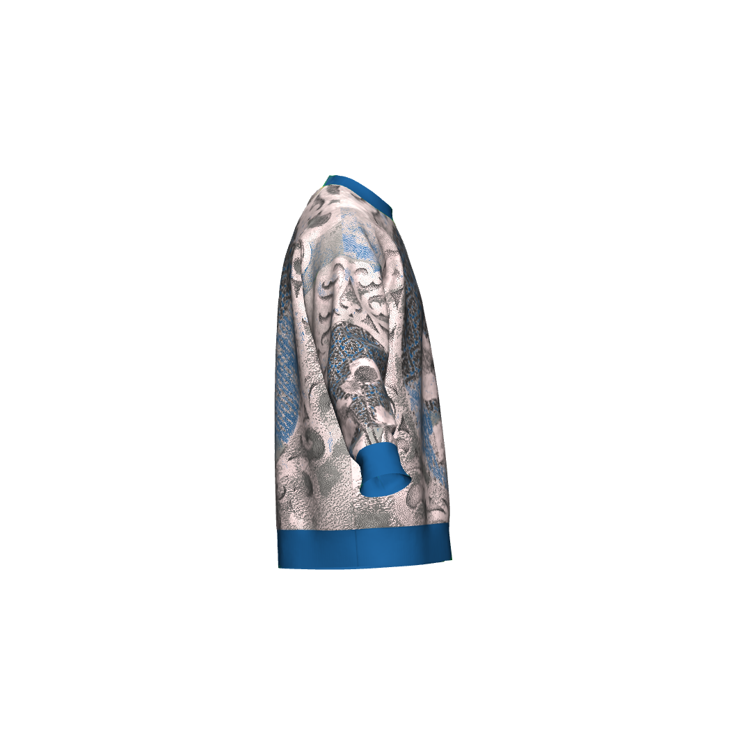 Unisex Jacquard Crewneck Knitted Sweater Relaxed Fit - JUX