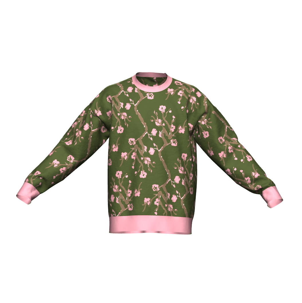 Unisex Jacquard Crewneck Knitted Sweater Relaxed Fit - JUX