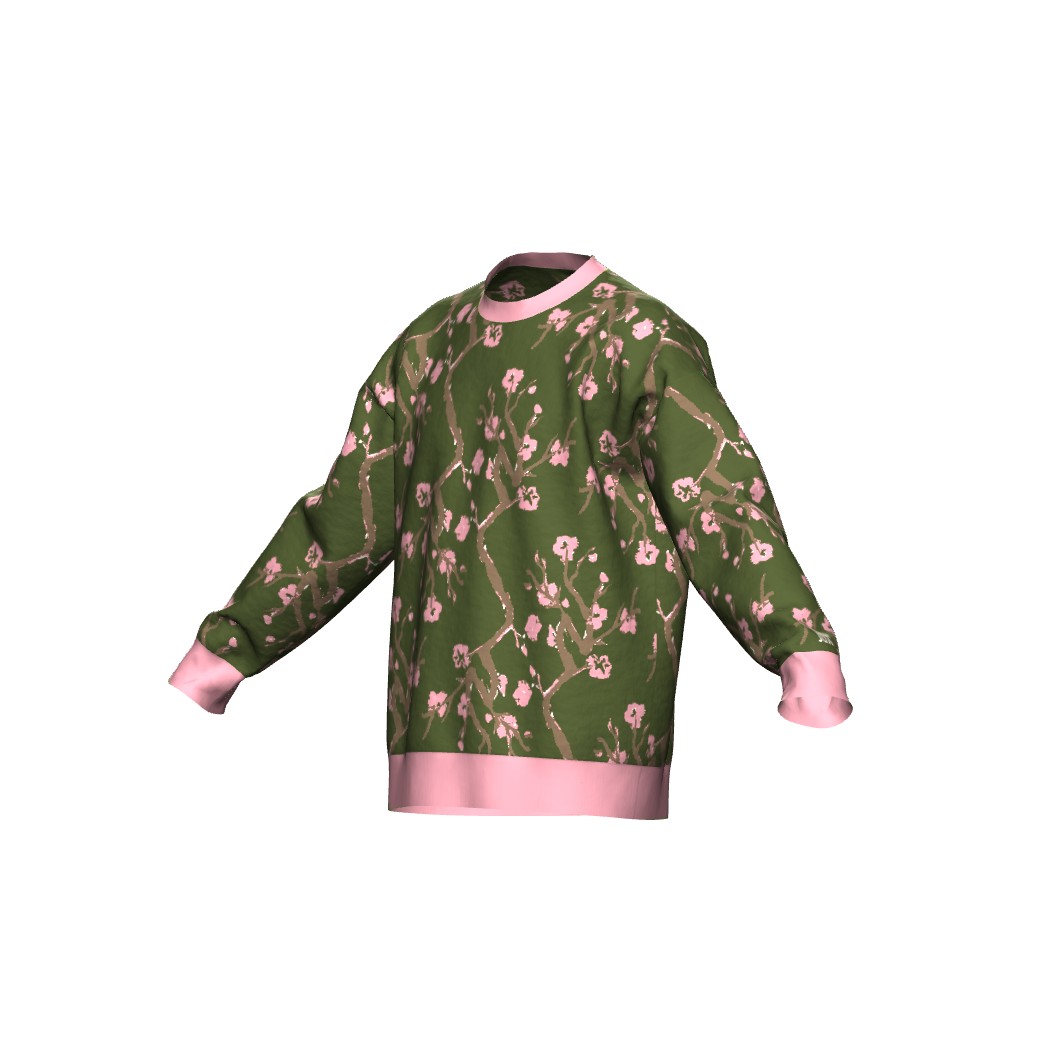 Unisex Jacquard Crewneck Knitted Sweater Relaxed Fit - JUX