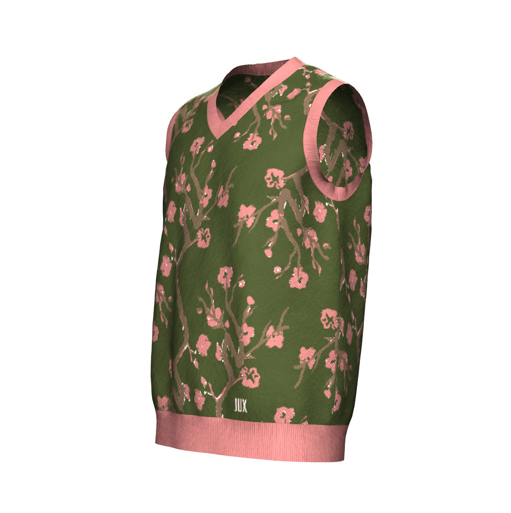 Unisex Jacquard Knitted V-Neck Sweater Vest - JUX