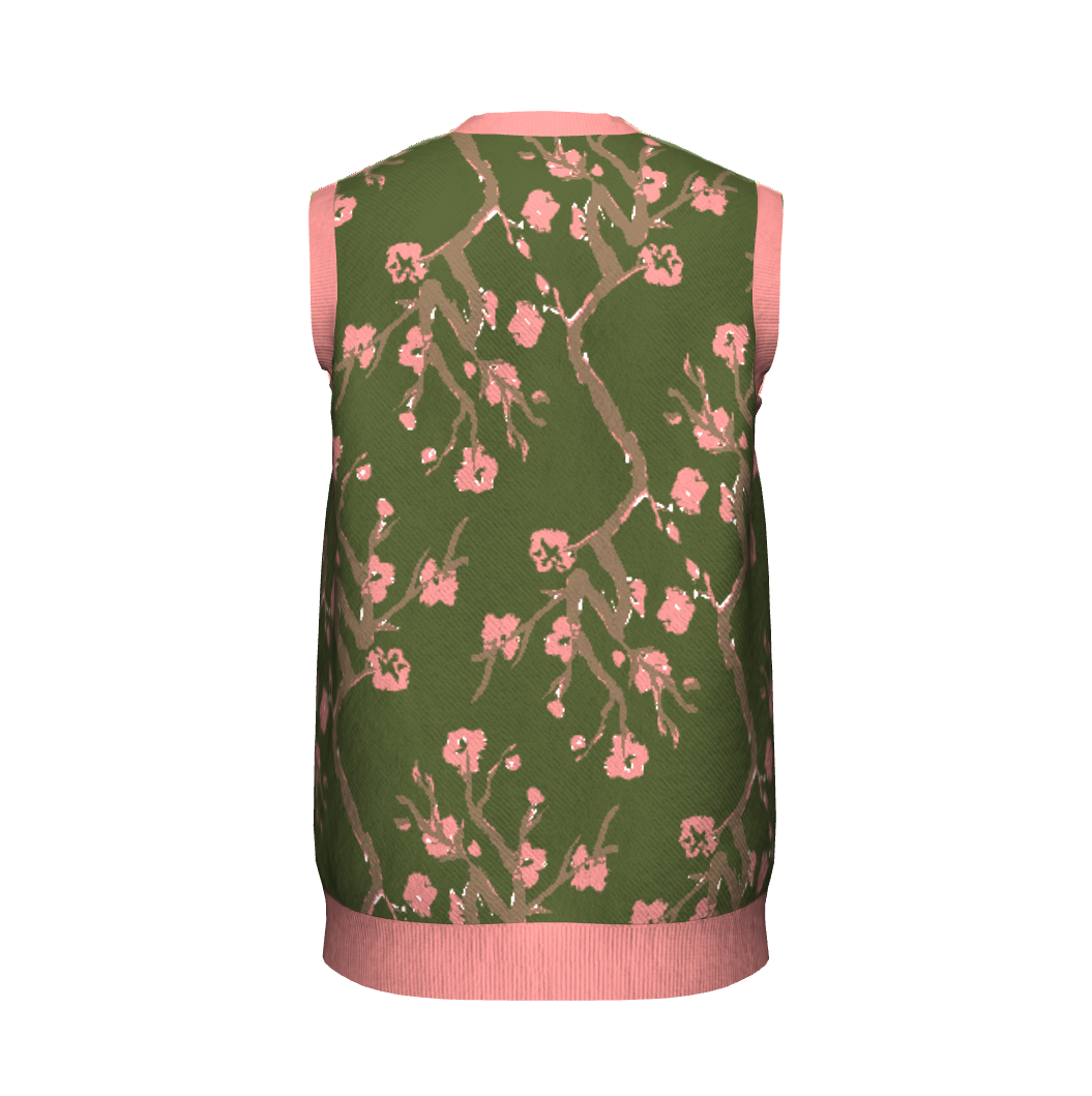 Unisex Jacquard Knitted V-Neck Sweater Vest - JUX