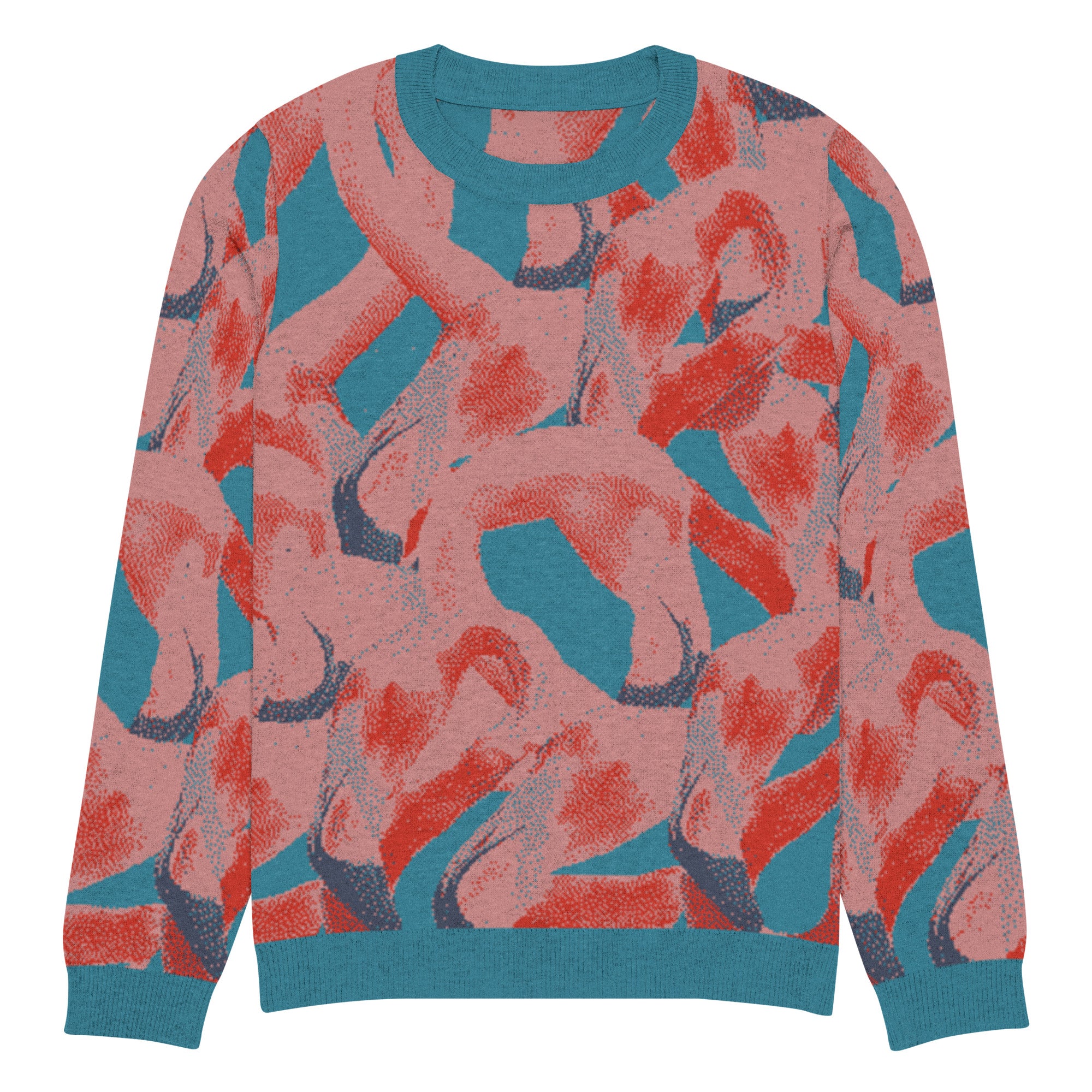 Unisex Jacquard Crewneck Knitted Sweater Classic Fit