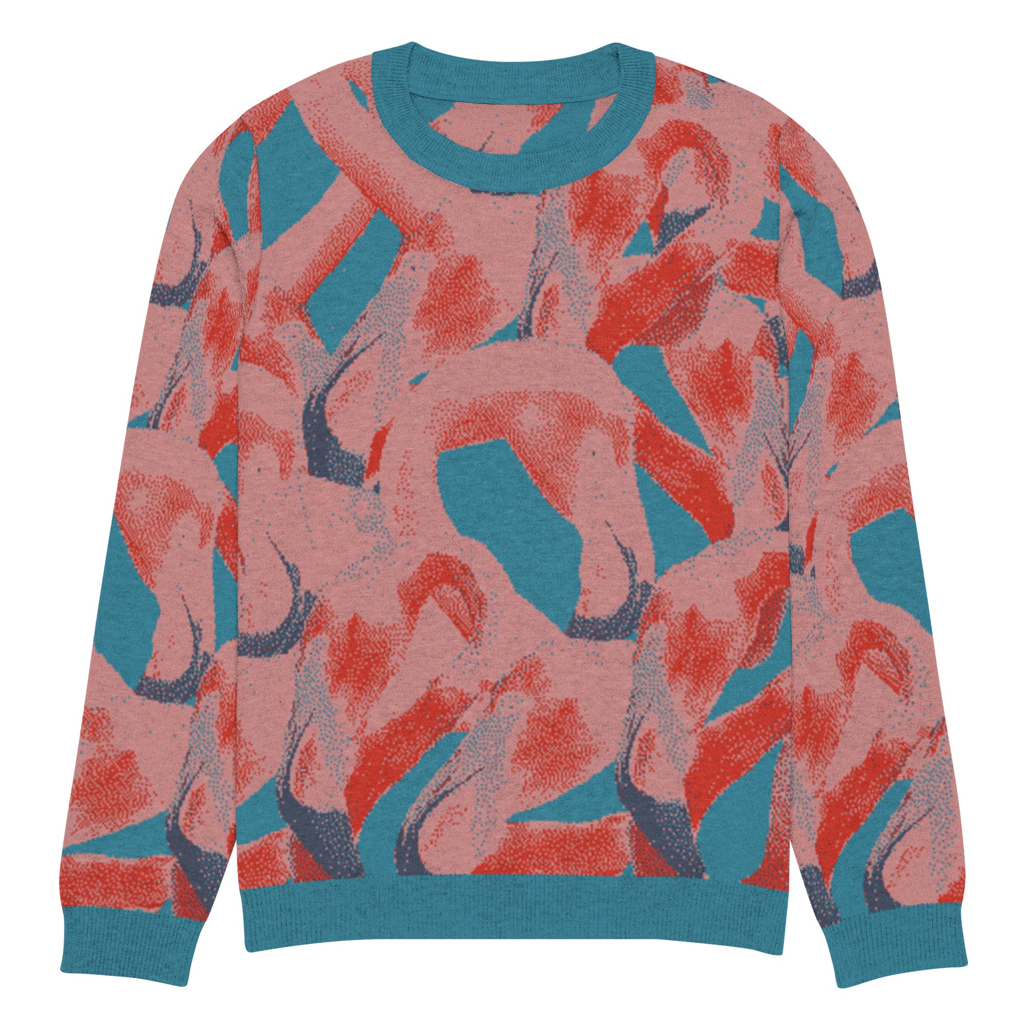 Unisex Jacquard Crewneck Knitted Sweater Classic Fit | JUX