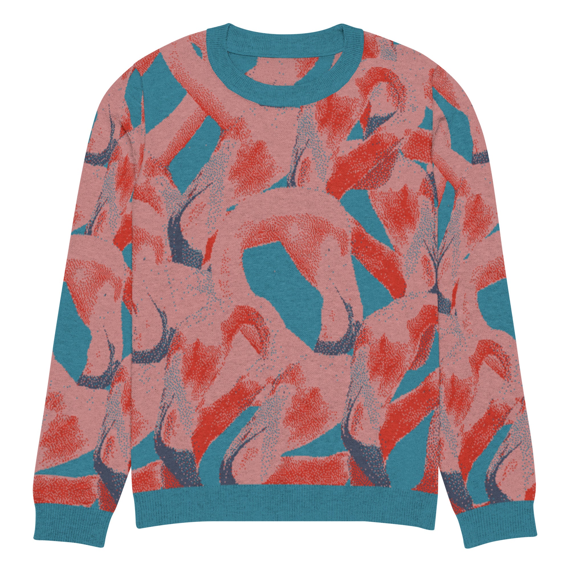 Unisex Jacquard Crewneck Knitted Sweater Classic Fit