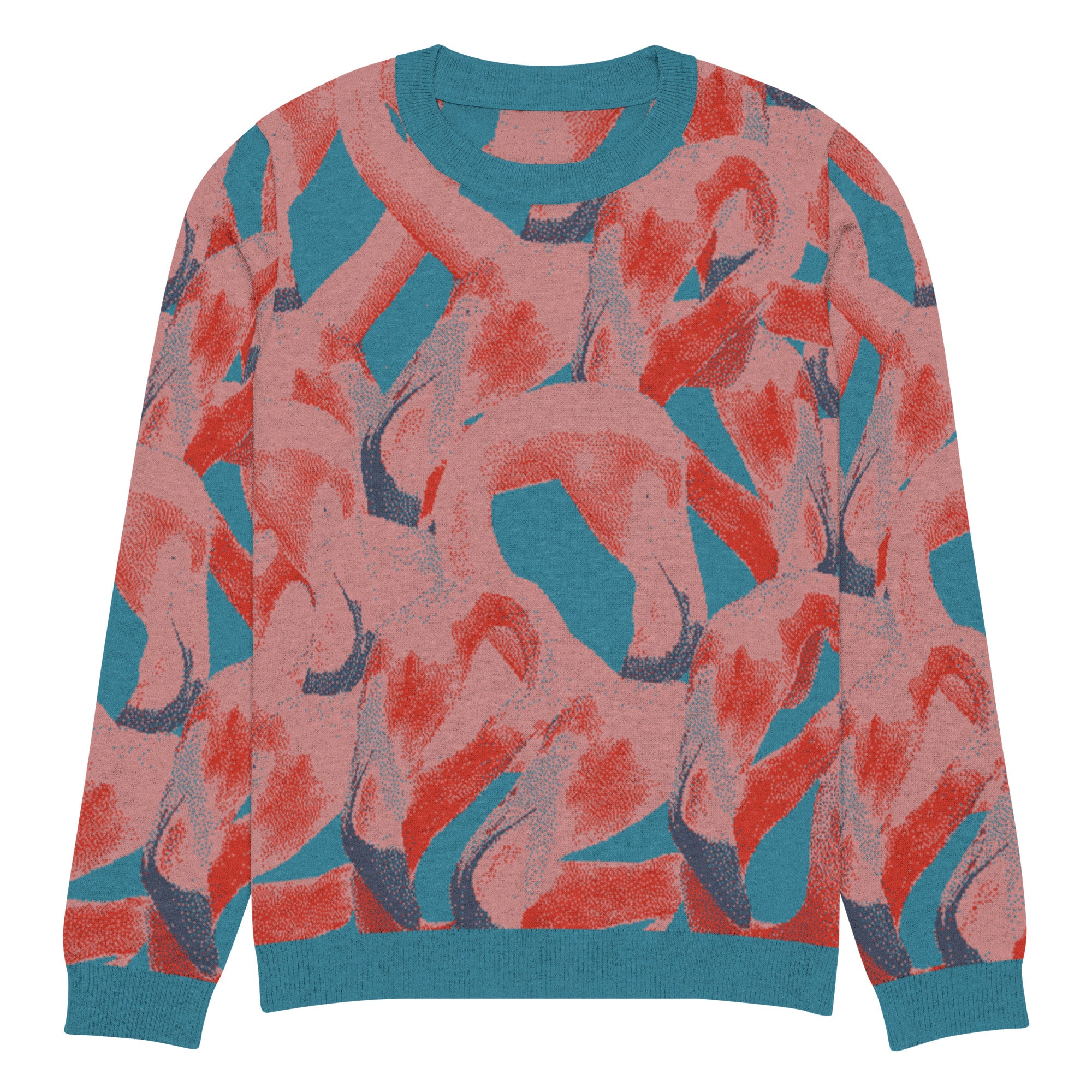 Unisex Jacquard Crewneck Knitted Sweater Classic Fit Unisex Jacquard Crewneck Knitted Sweater Classic Fit