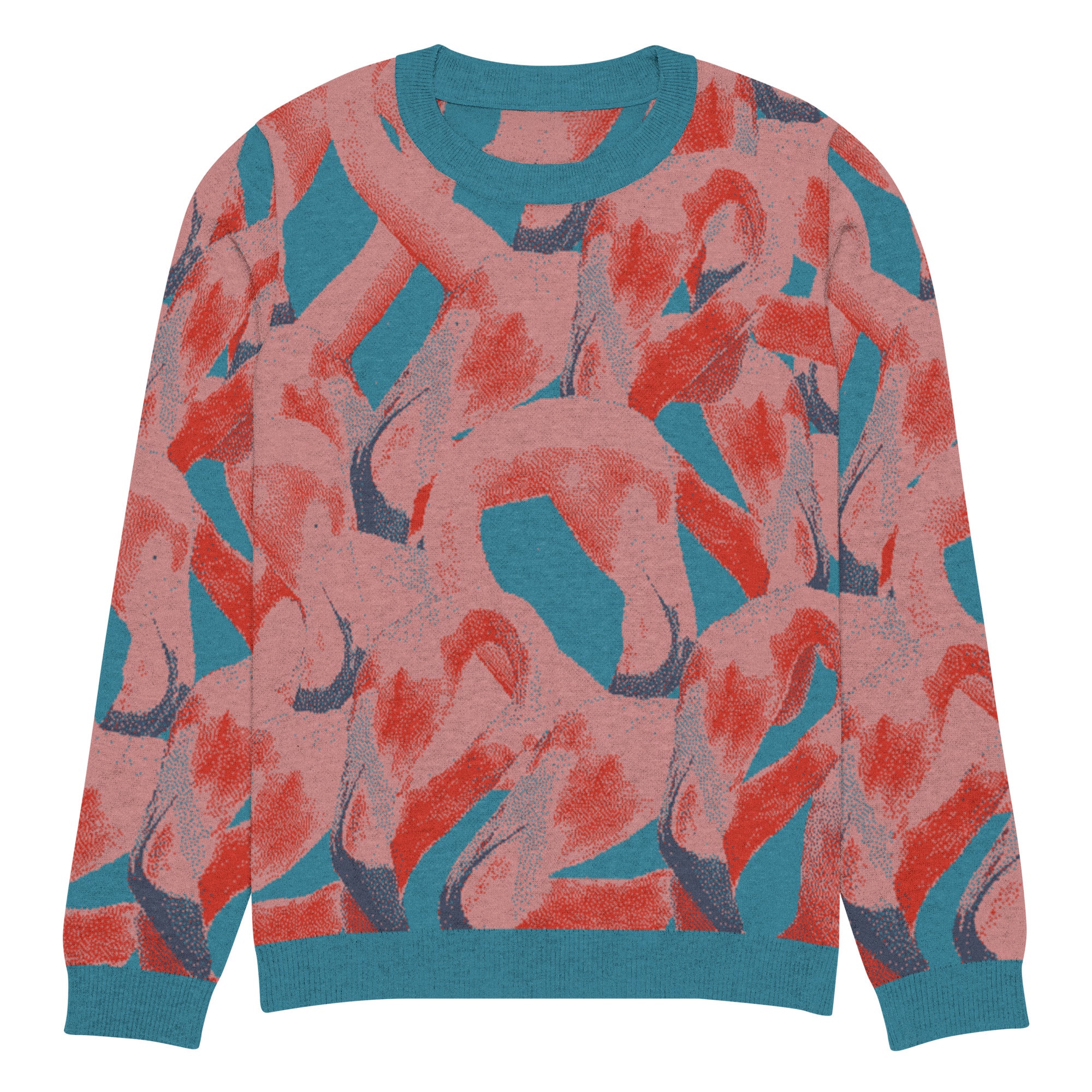 Unisex Jacquard Crewneck Knitted Sweater Classic Fit