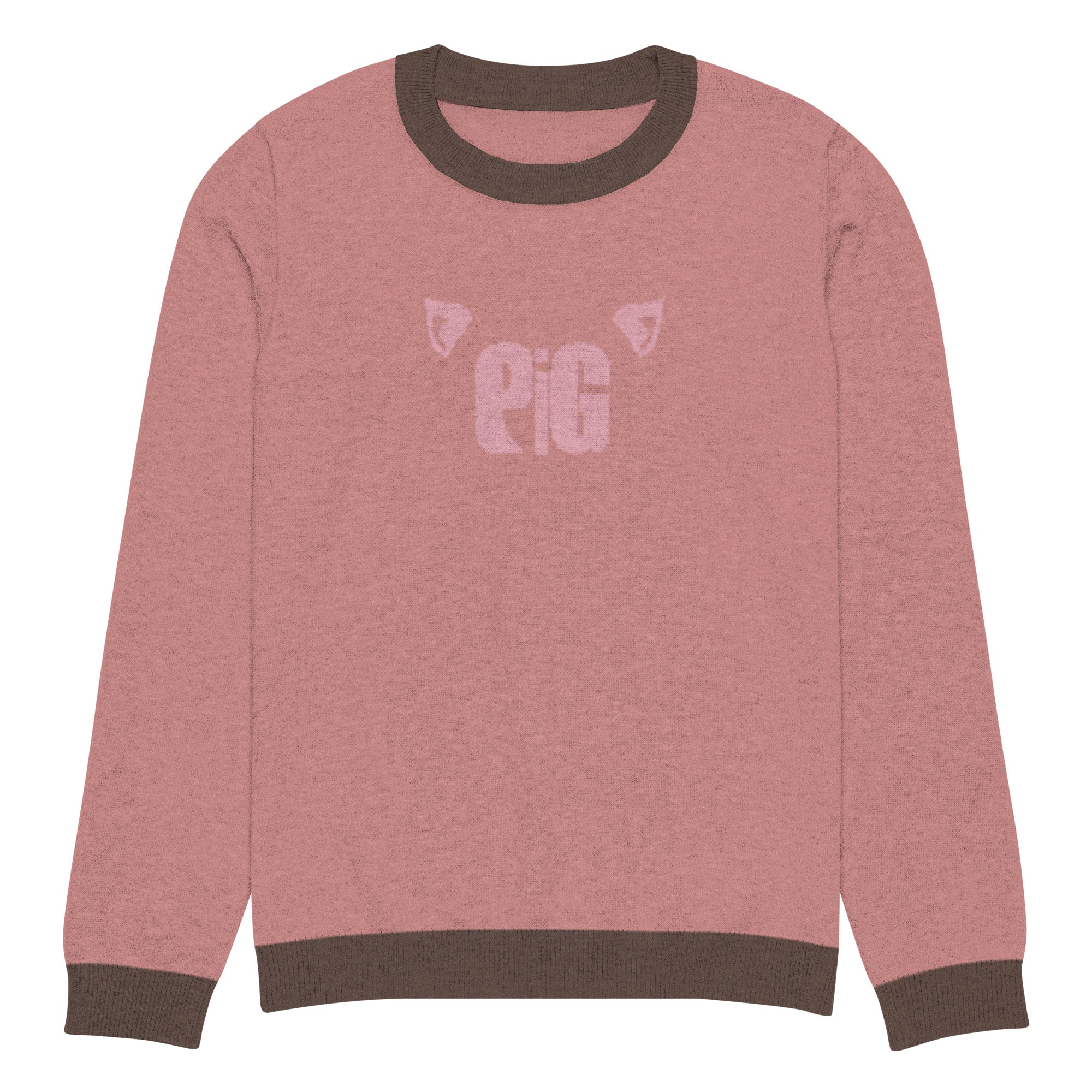 Unisex Jacquard Crewneck Knitted Sweater Classic Fit - PIG