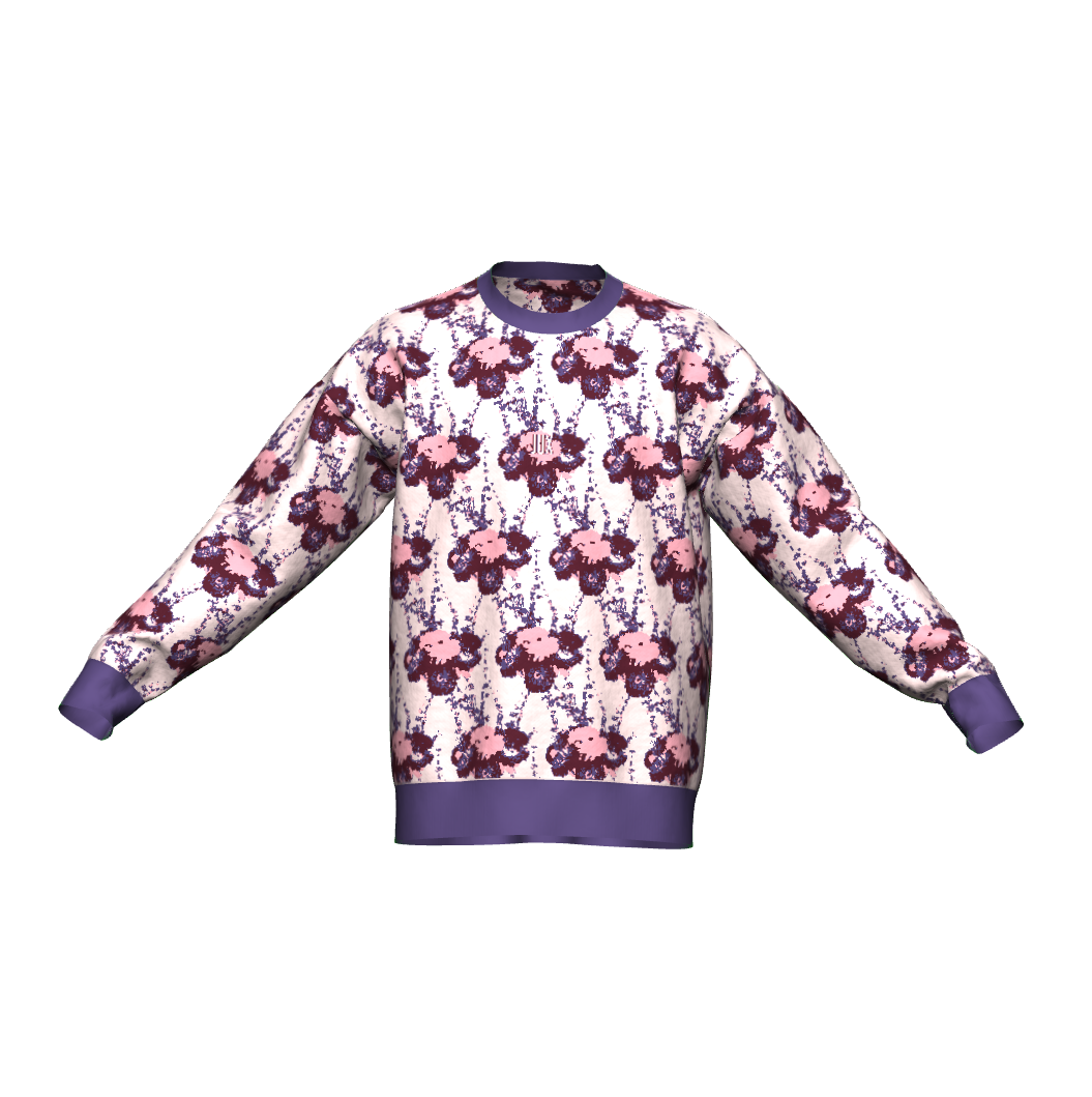 Unisex Jacquard Crewneck Knitted Sweater Relaxed Fit - JUX