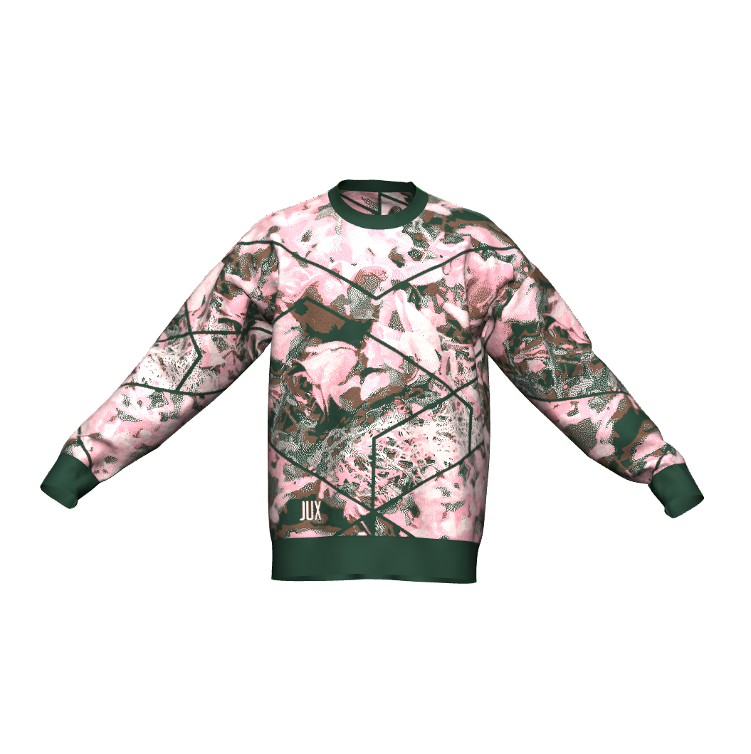 Unisex Jacquard Crewneck Knitted Sweater Relaxed Fit - JUX