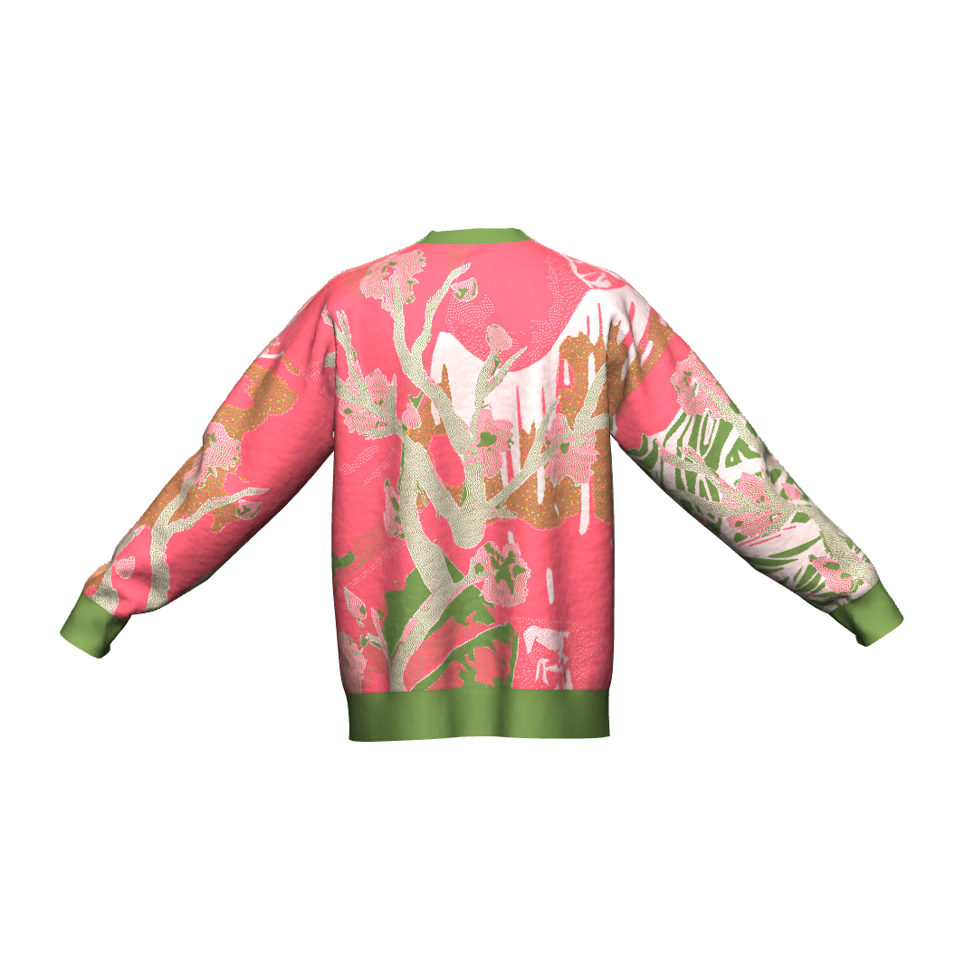 Unisex Jacquard Crewneck Knitted Sweater Relaxed Fit - JUX