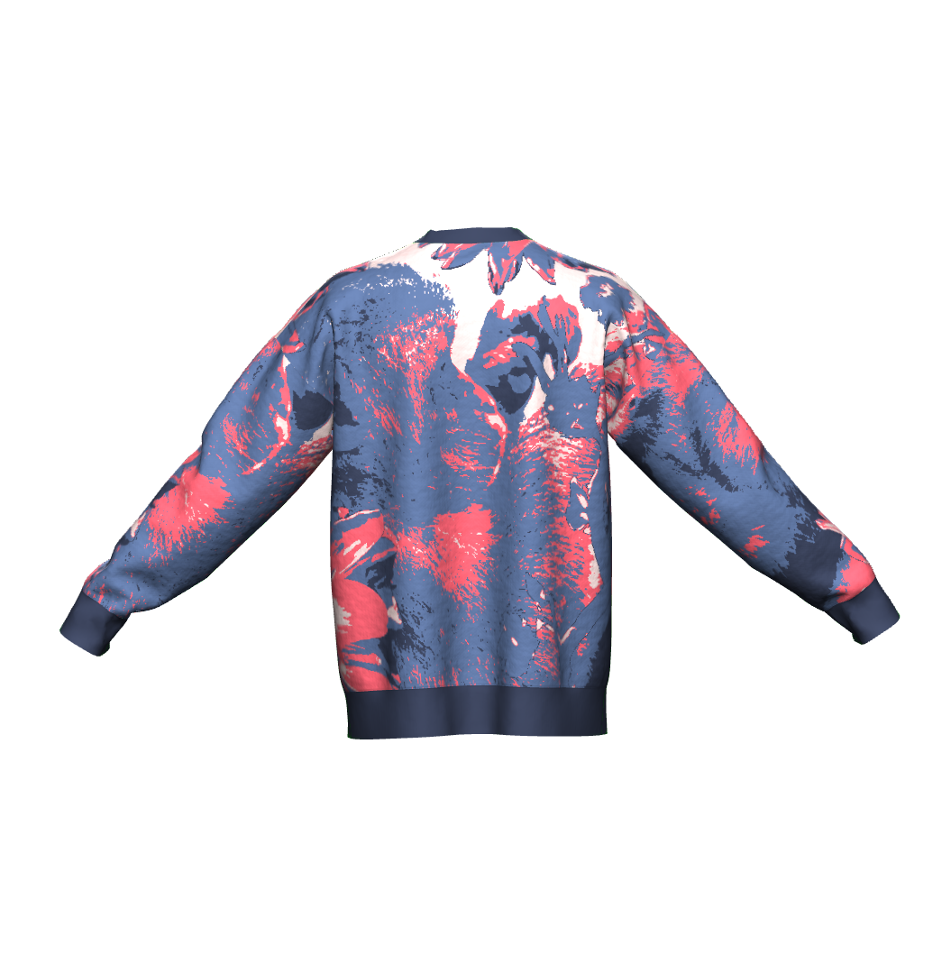 Unisex Jacquard Crewneck Knitted Sweater Relaxed Fit - JUX