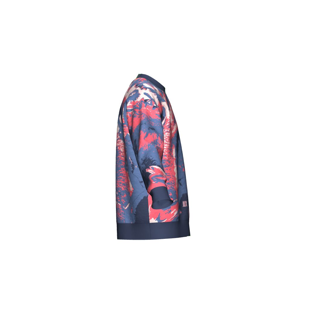 Unisex Jacquard Crewneck Knitted Sweater Relaxed Fit - JUX
