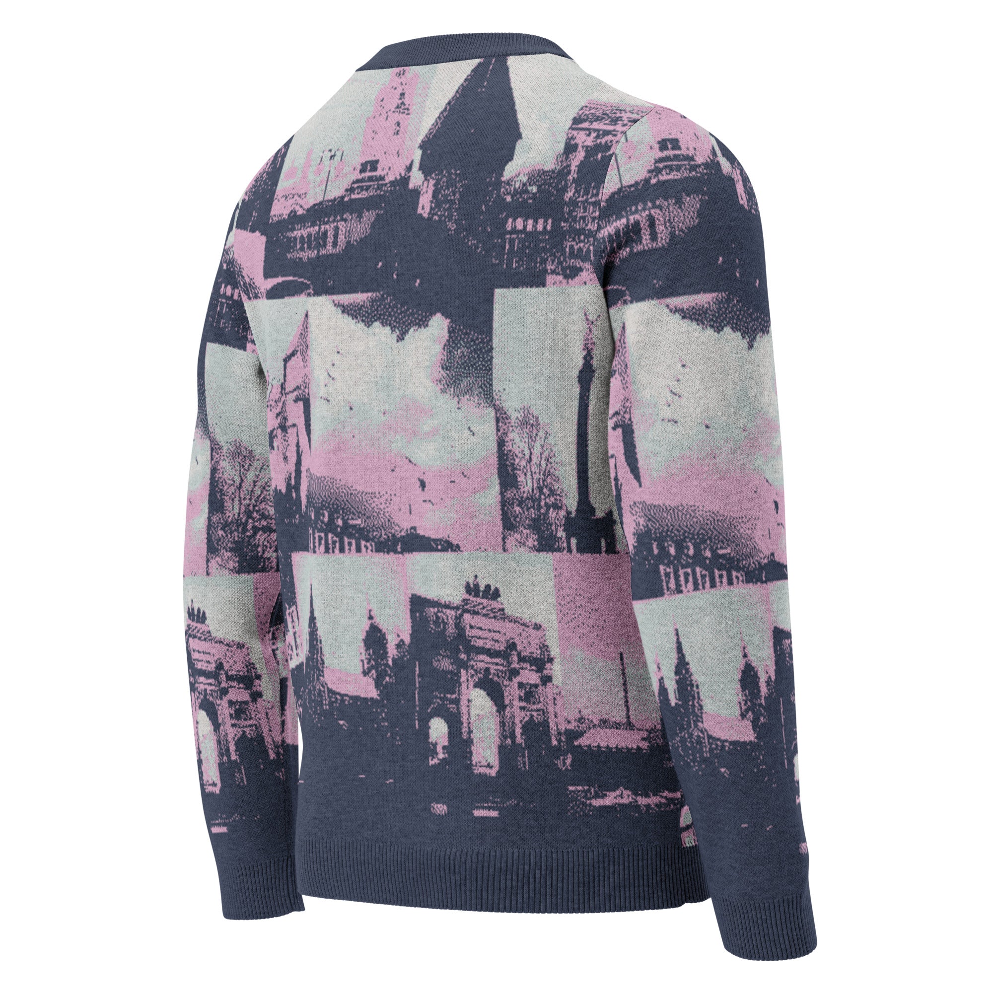 Unisex Jacquard Crewneck Knitted Sweater Classic Fit - JUX
