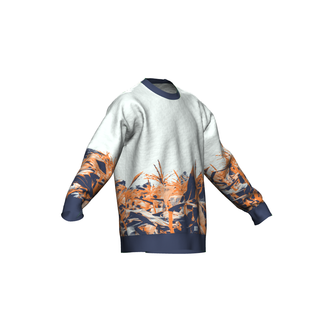 Unisex Jacquard Crewneck Knitted Sweater Relaxed Fit - JUX