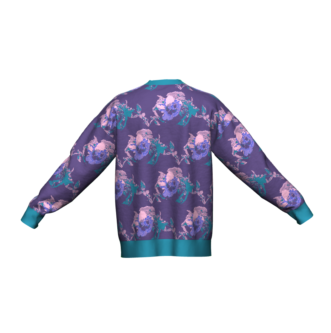 Unisex Jacquard Crewneck Knitted Sweater Relaxed Fit - JUX