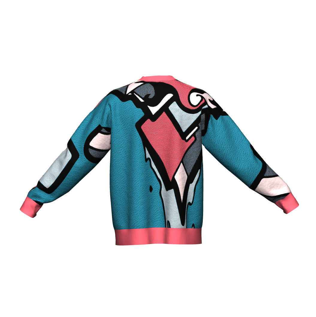 Unisex Jacquard Crewneck Knitted Sweater Relaxed Fit - JUX