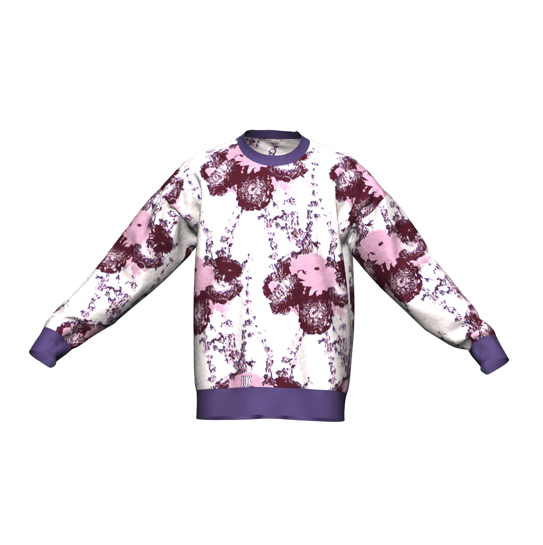 Unisex Jacquard Crewneck Knitted Sweater Relaxed Fit - JUX