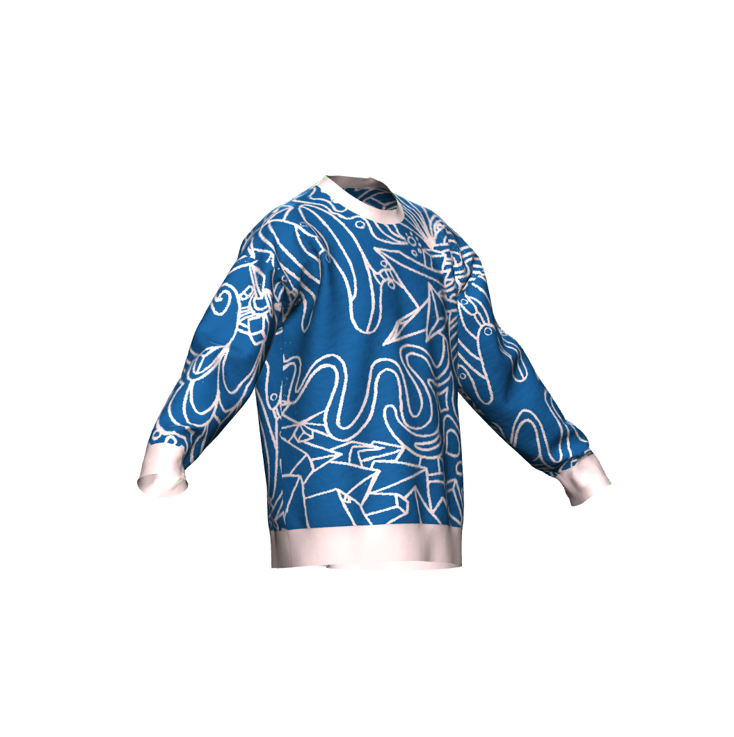 Unisex Jacquard Crewneck Knitted Sweater Relaxed Fit - JUX