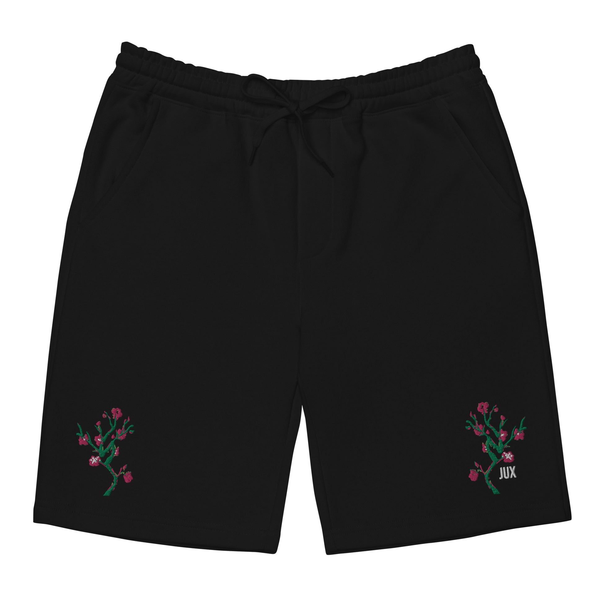 Masculine Cut Embroidered Fleece Shorts - JUX