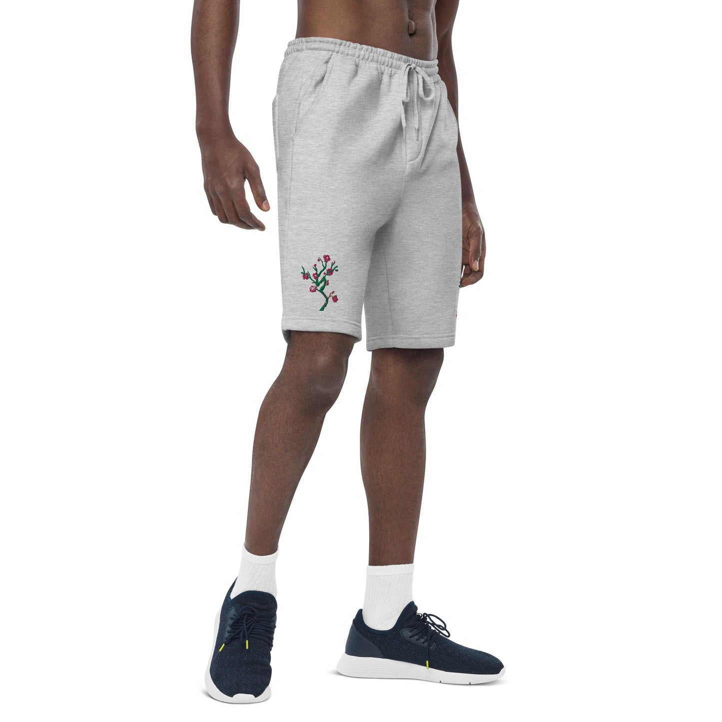 Masculine Cut Embroidered Fleece Shorts - JUX