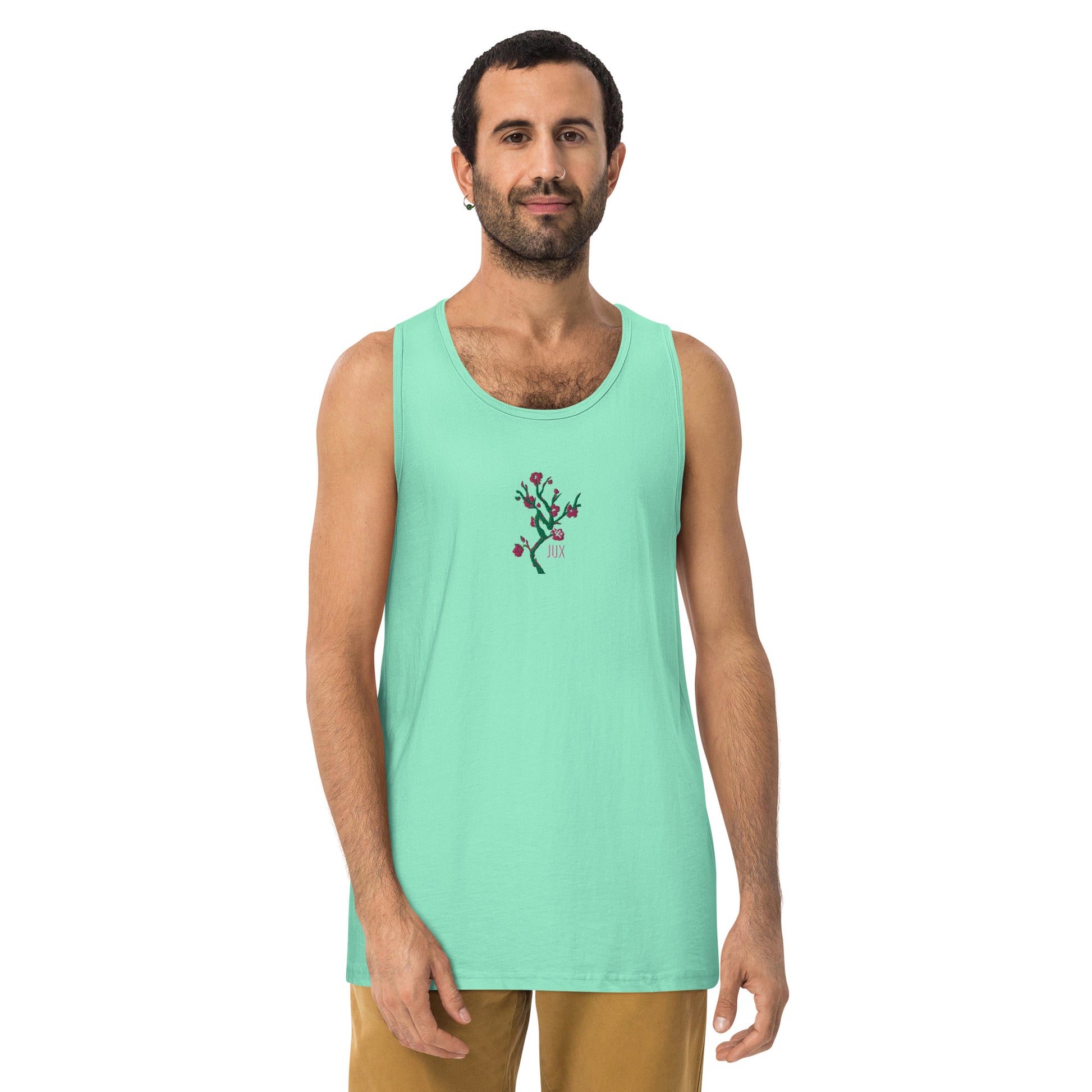 Masculine Cut Embroidered Premium Tank Top - JUX