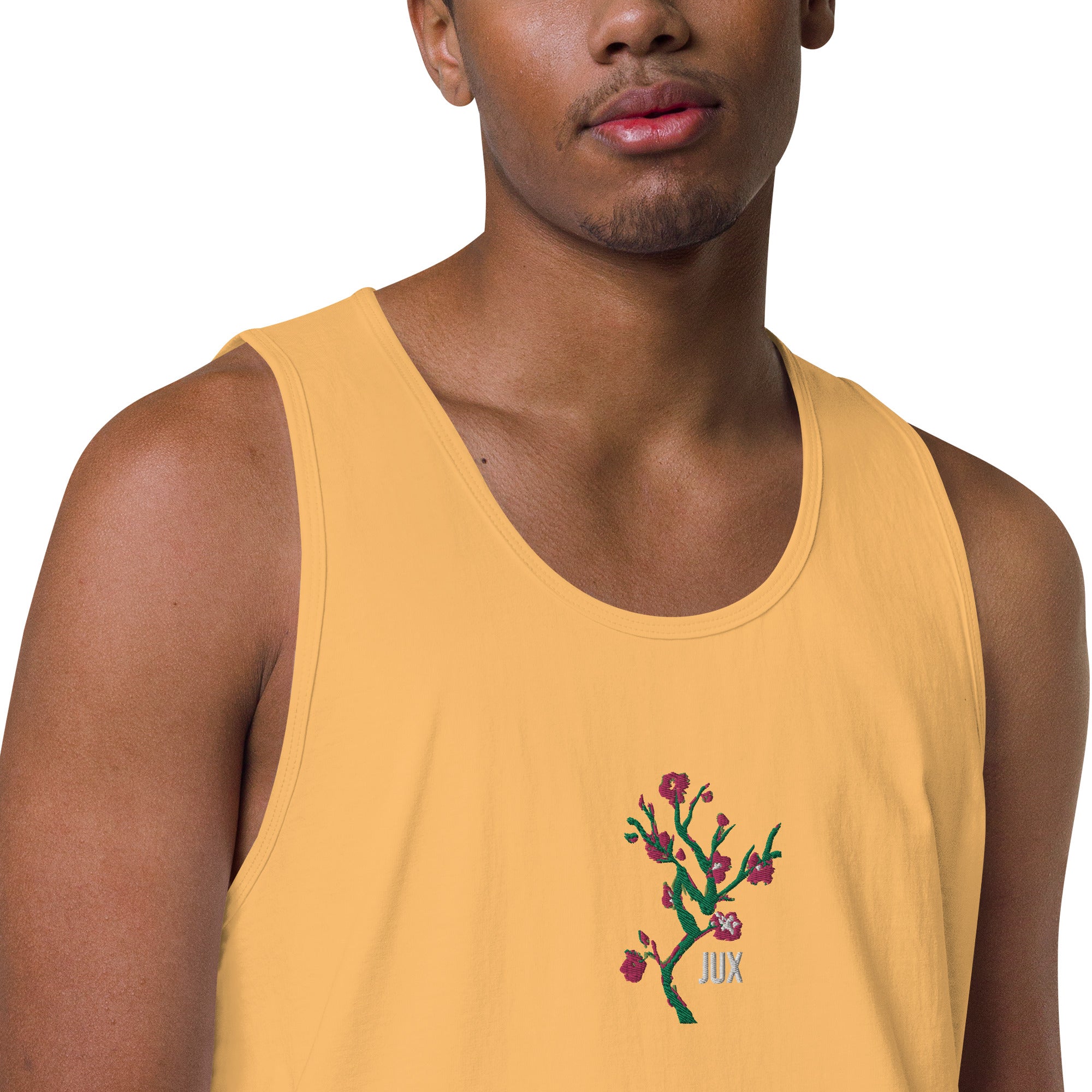 Masculine Cut Embroidered Premium Tank Top - JUX