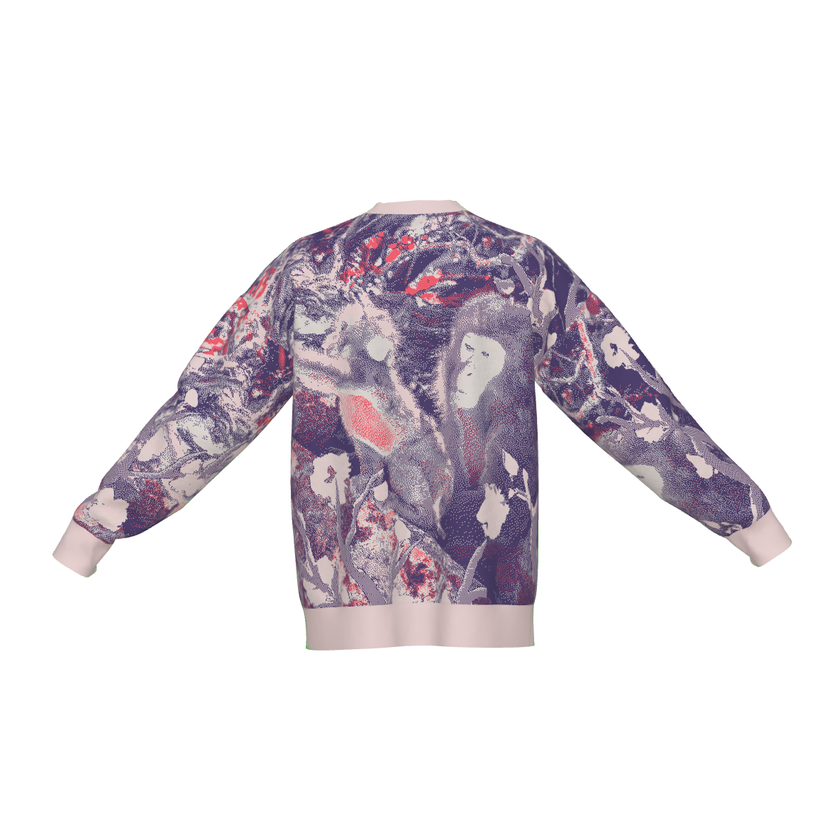 Unisex Jacquard Crewneck Knitted Sweater Relaxed Fit - JUX