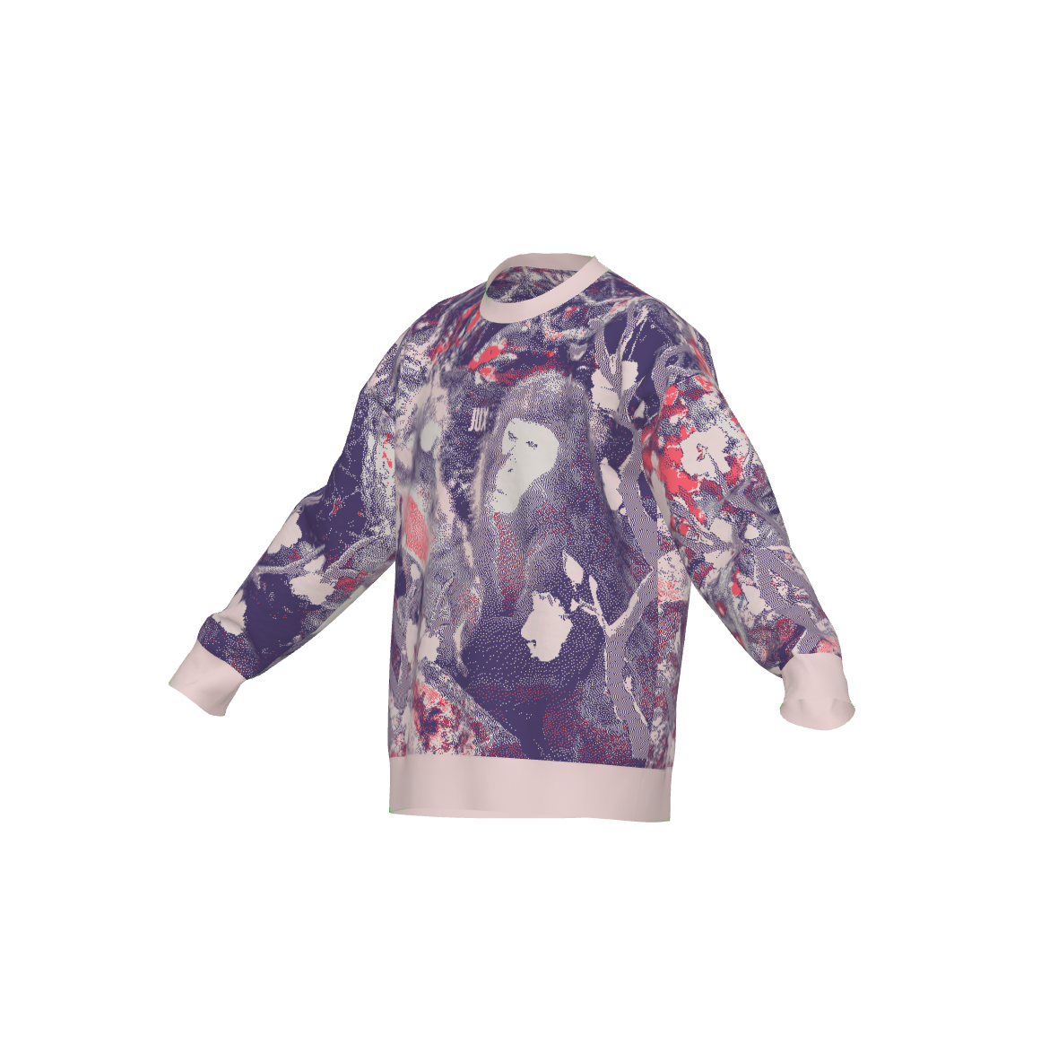 Unisex Jacquard Crewneck Knitted Sweater Relaxed Fit - JUX