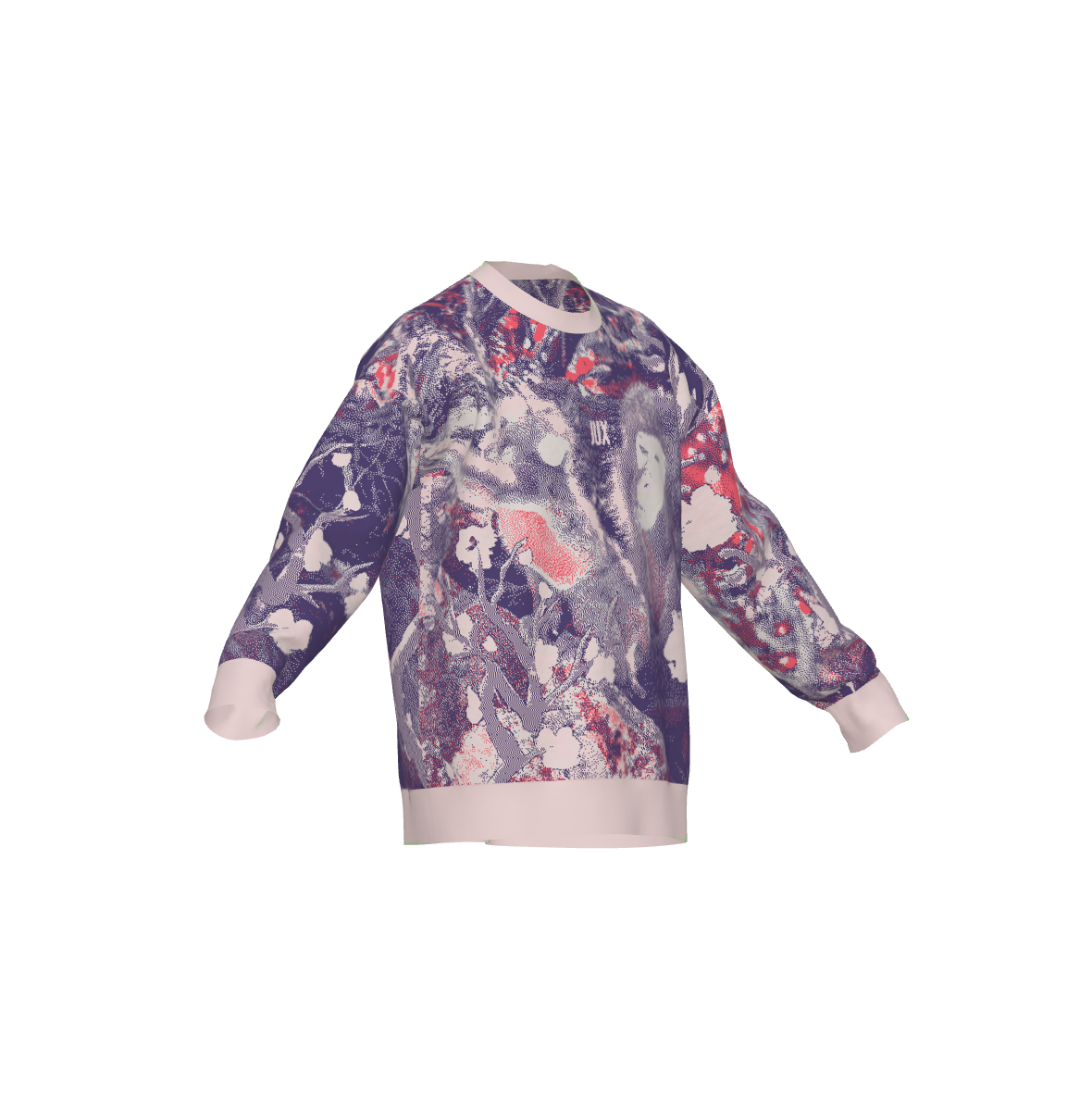 Unisex Jacquard Crewneck Knitted Sweater Relaxed Fit - JUX