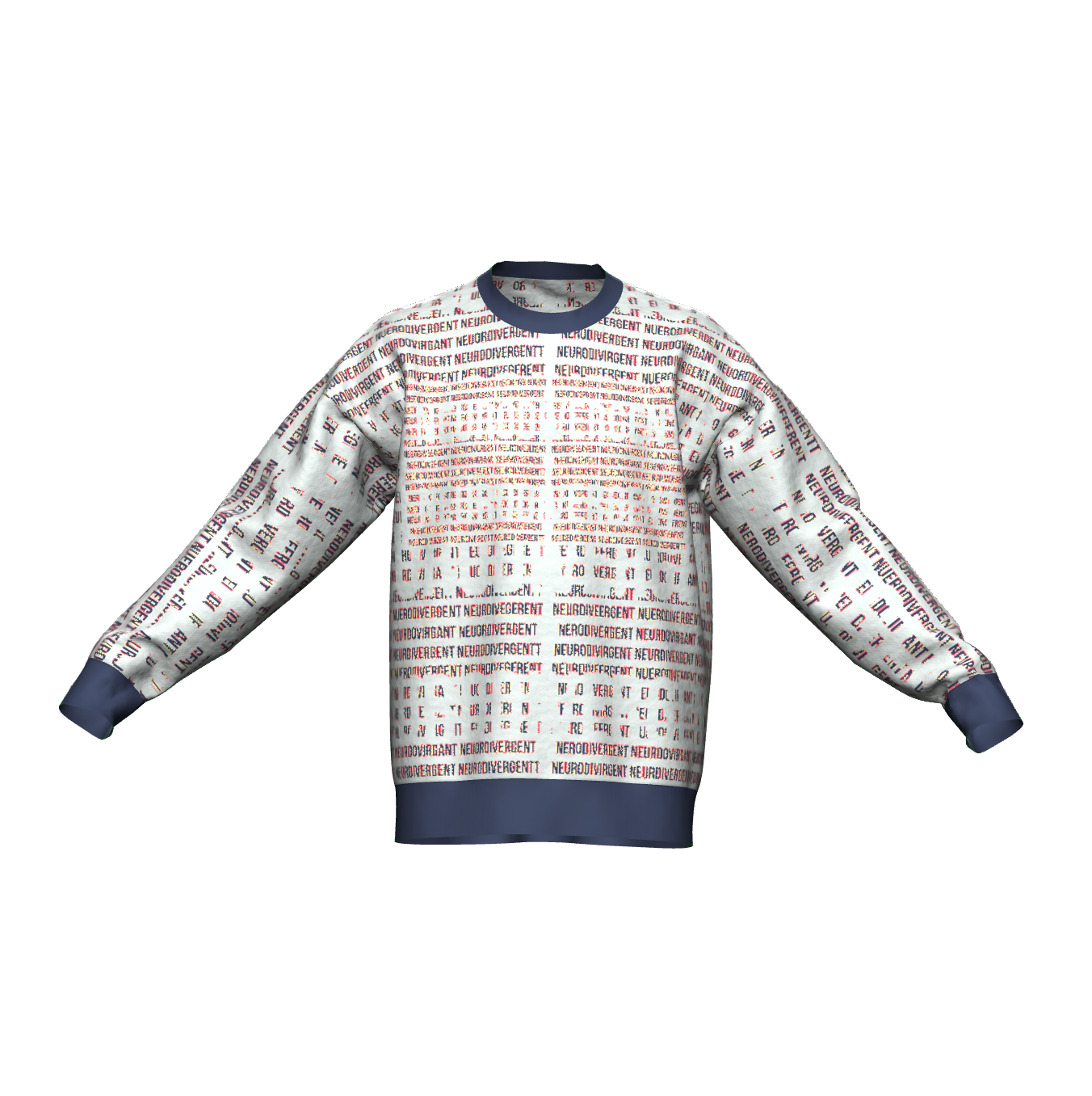 Unisex Jacquard Crewneck Knitted Sweater Relaxed Fit - Neurodivergent - JUX