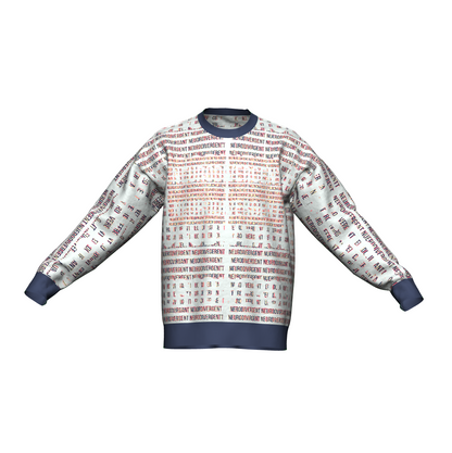 Unisex Jacquard Crewneck Knitted Sweater Relaxed Fit - Neurodivergent