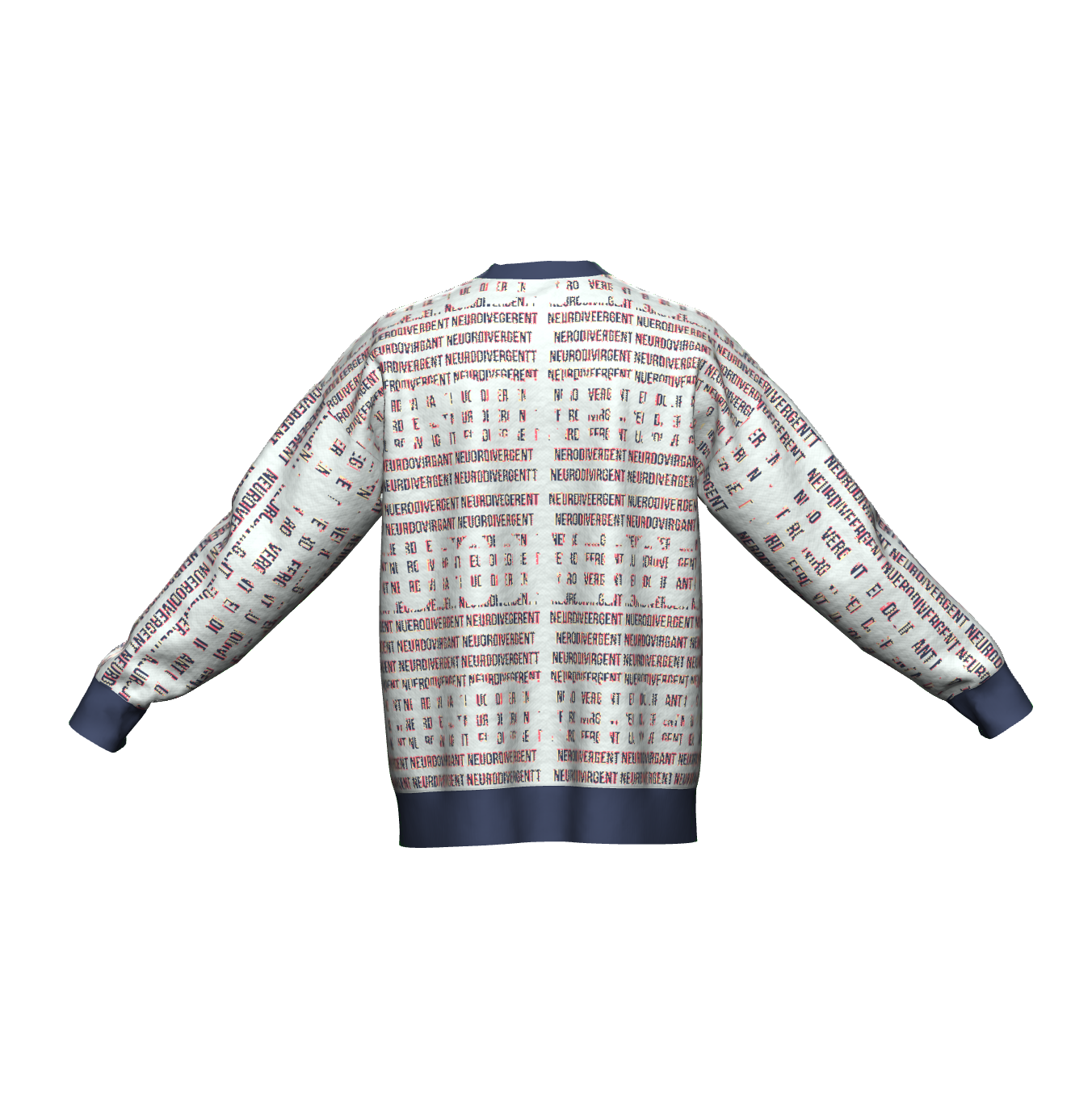 Unisex Jacquard Crewneck Knitted Sweater Relaxed Fit - Neurodivergent - JUX
