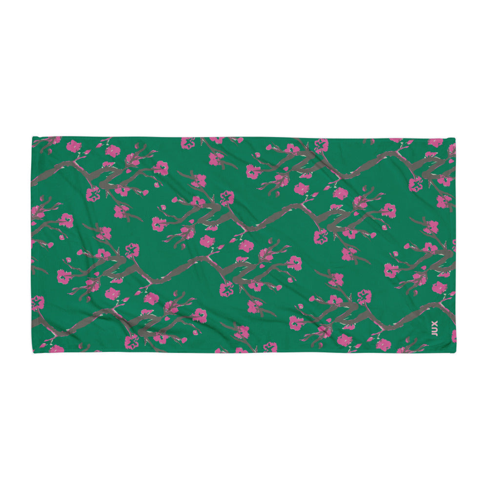 Flat View of Cherry Blossom Unique Print Towel