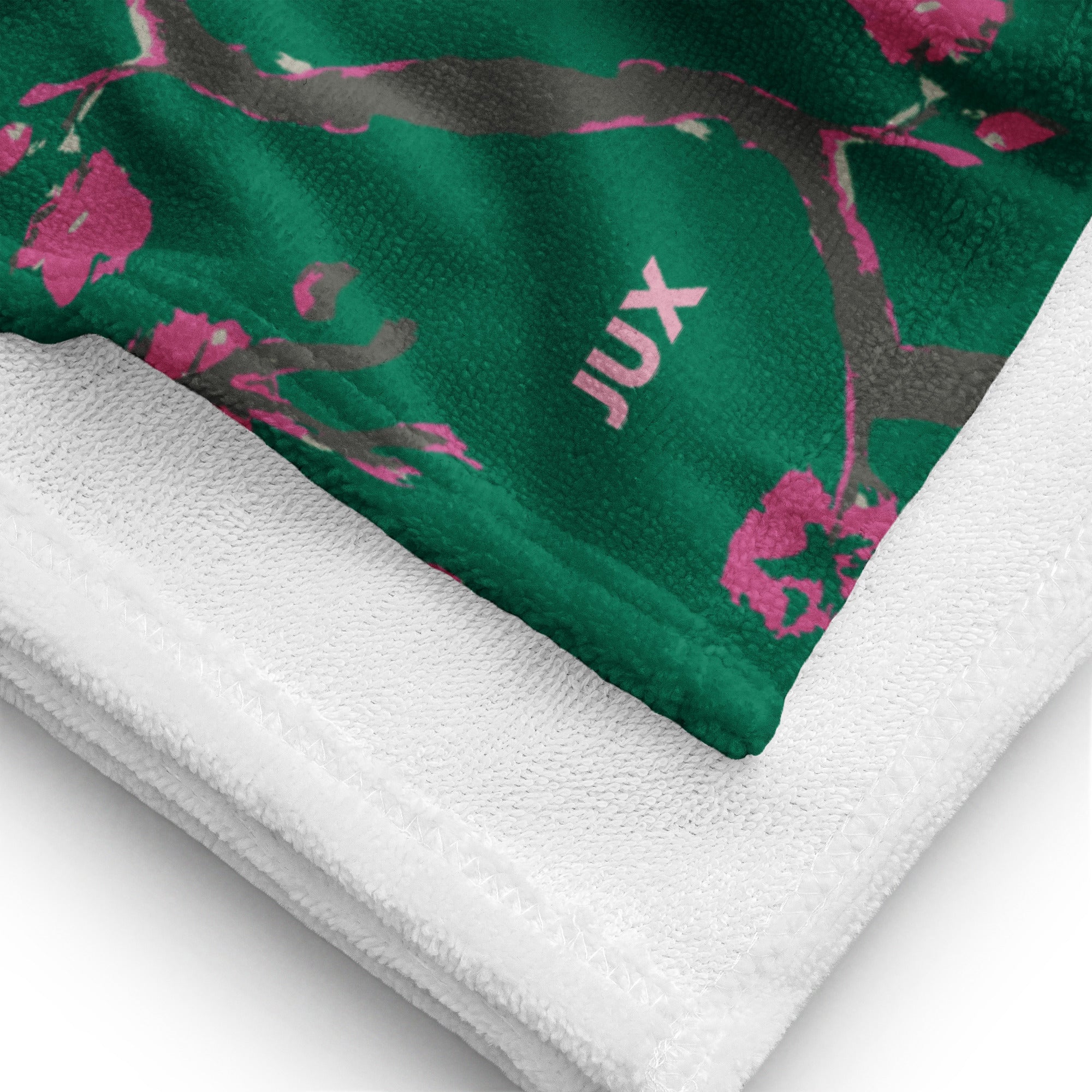 Detail View of Cherry Blossom Unique Print Towel