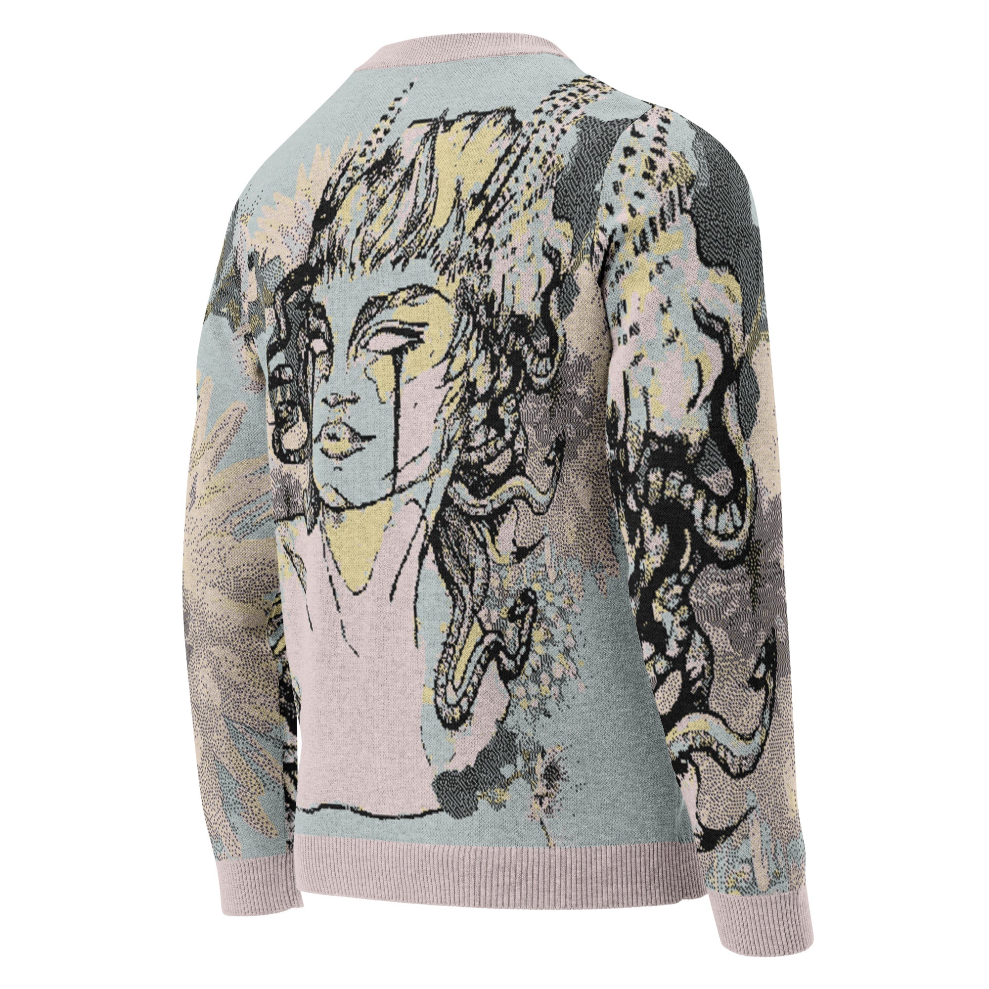 Unisex Jacquard Crewneck Knitted Sweater Classic Fit
